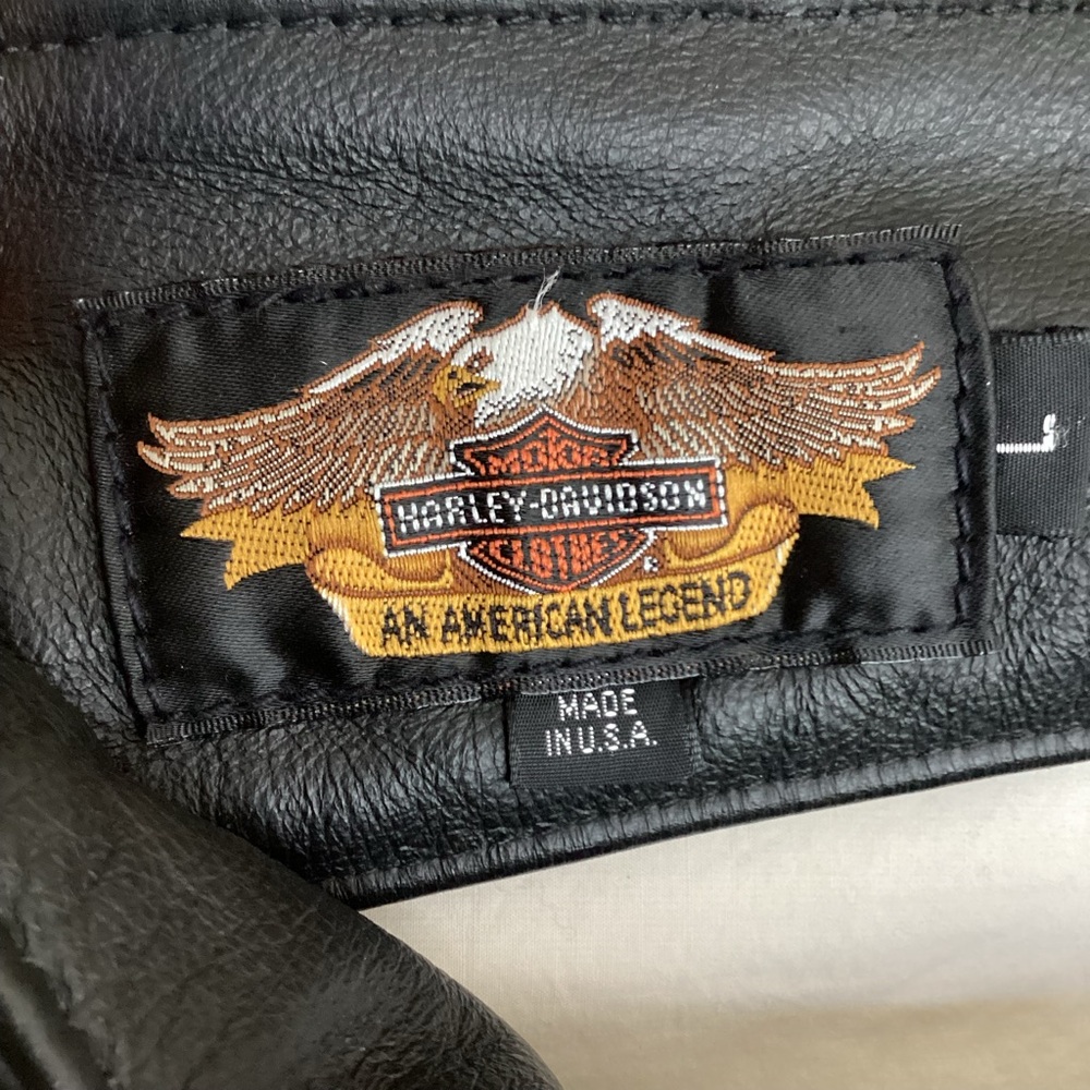 Harley Davidson motorcycles black leather chaps made in USA size large - Picture 2 of 15